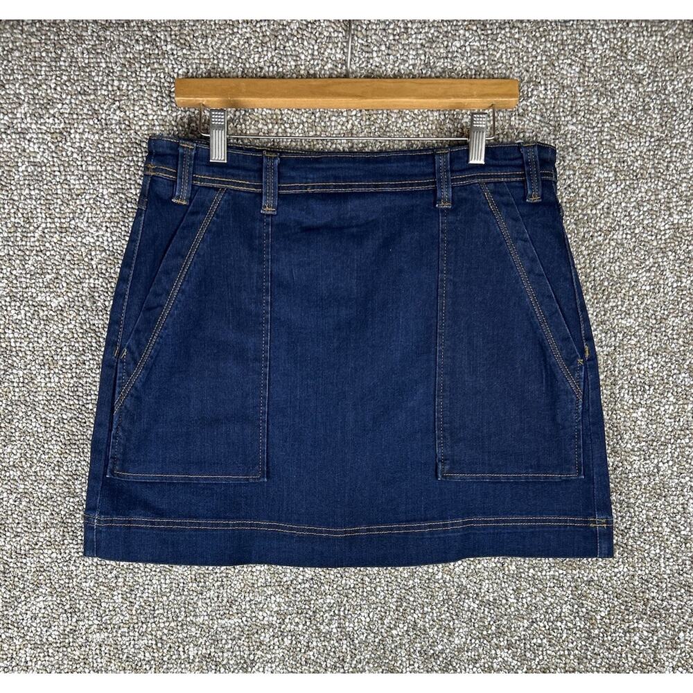 Tribal Audrey Classic Denim Skort Audrey Stretch Pull On Dark Wash Pockets Sz 12
